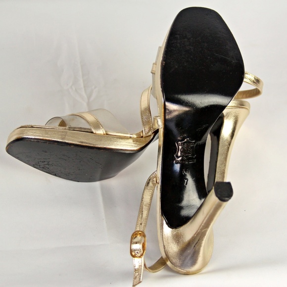 Yves Saint Laurent Strappy Gold Sandal / Evening - Picture 6 of 6
